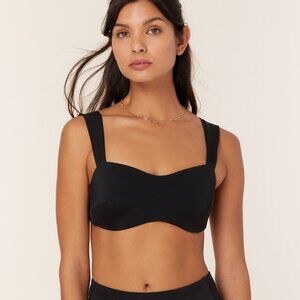 Andie The Kalama Bikini Top - Eco Nylon - Black Size XLBLACK / XL